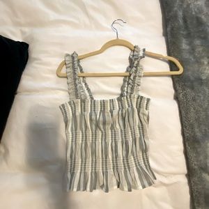 Forever 21 white and light blue crop top